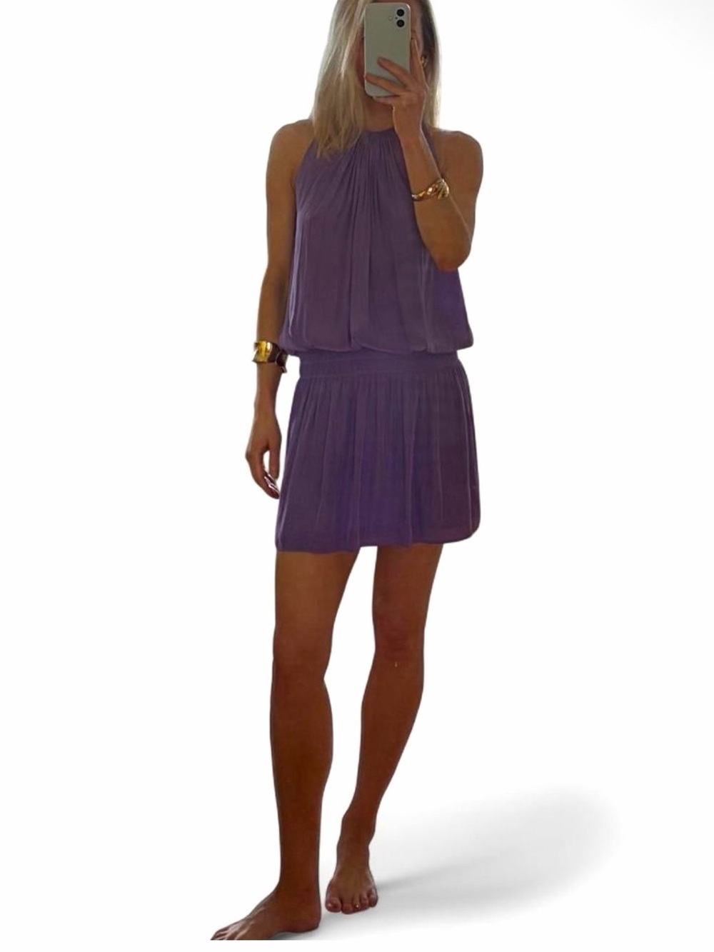 Ramy Brook Paris Purple Halter Mini Dress